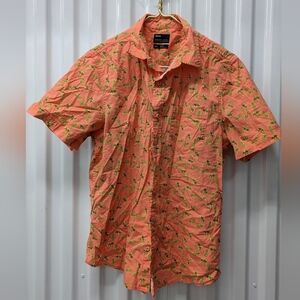 Publicopinion Vibrant Orange Palm Tree Casual Shirt